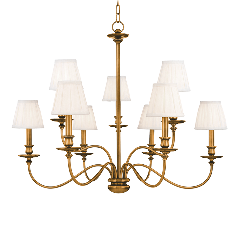 Chandeliers Menlo Park 9 Light Chandelier Aged Brass