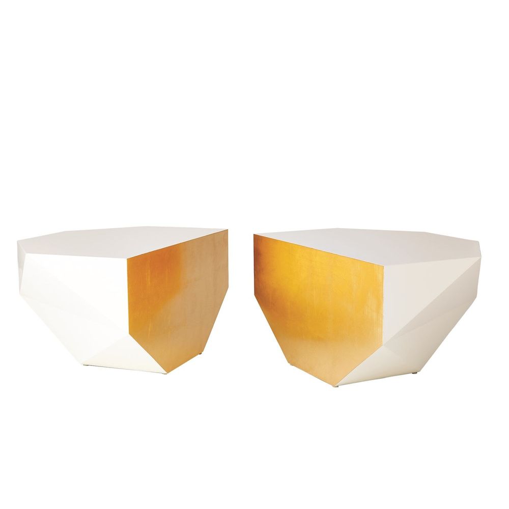 Coffee Tables S/2 Gema Coffee Tables - Ivory/Gold