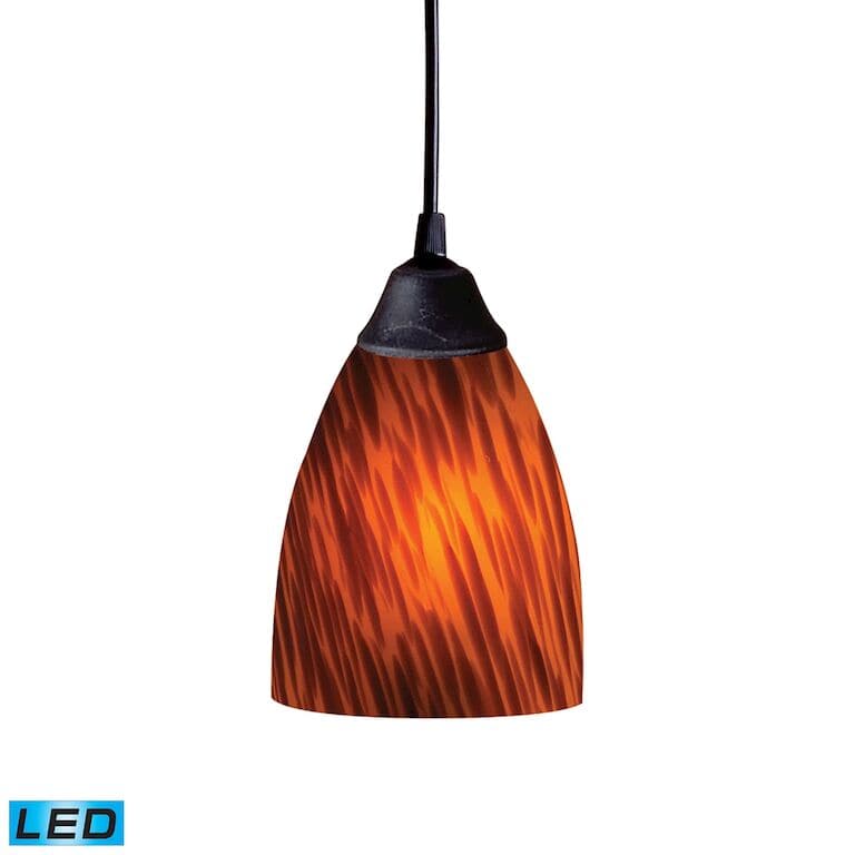 Classico 5'' Wide 1 - Light Pendant-Elk Home-ELK-406-1ES-LED-PendantsWith LED-Dark Rust with LED - Espresso Glass-12-France and Son