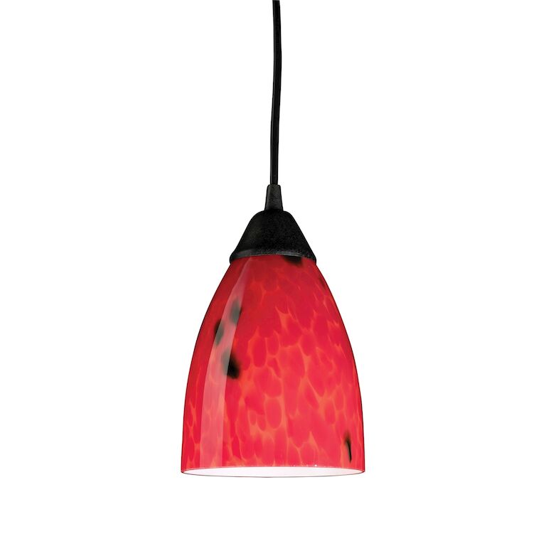 Classico 5'' Wide 1-Light Pendant - Dark Rust with Fire Red Glass-Elk Home-ELK-406-1FR-Pendants-1-France and Son