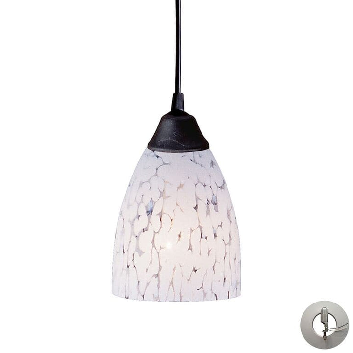 Classico 5'' Wide 1 - Light Pendant-Elk Home-ELK-406-1SW-LA-PendantsNon LED-Dark Rust with Snow White Glass (Includes Adapter Kit)-16-France and Son