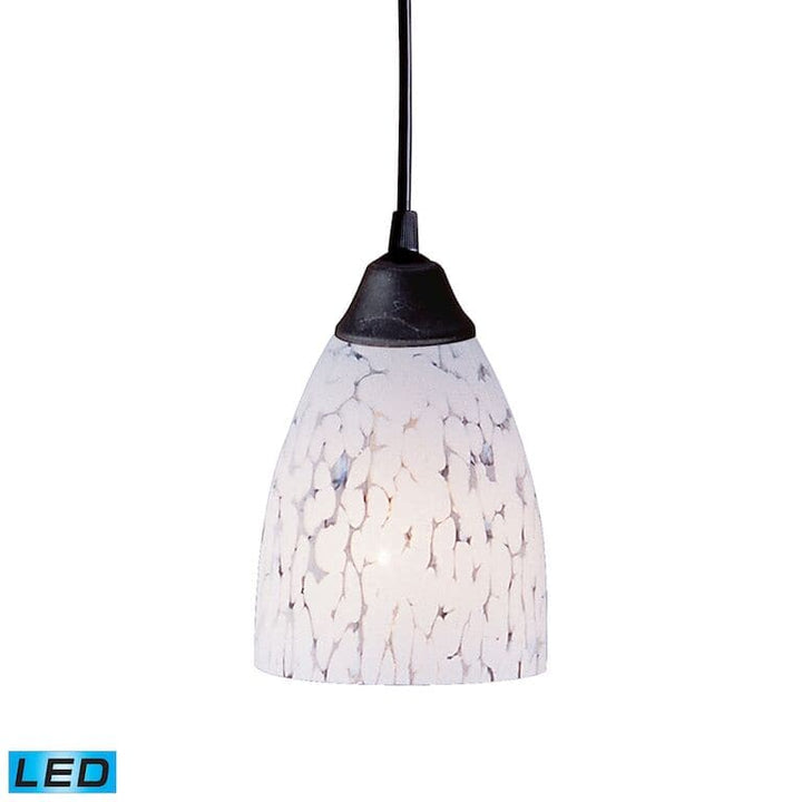 Classico 5'' Wide 1 - Light Pendant-Elk Home-ELK-406-1SW-LED-PendantsWith LED-Dark Rust LED - Snow White Glass-9-France and Son