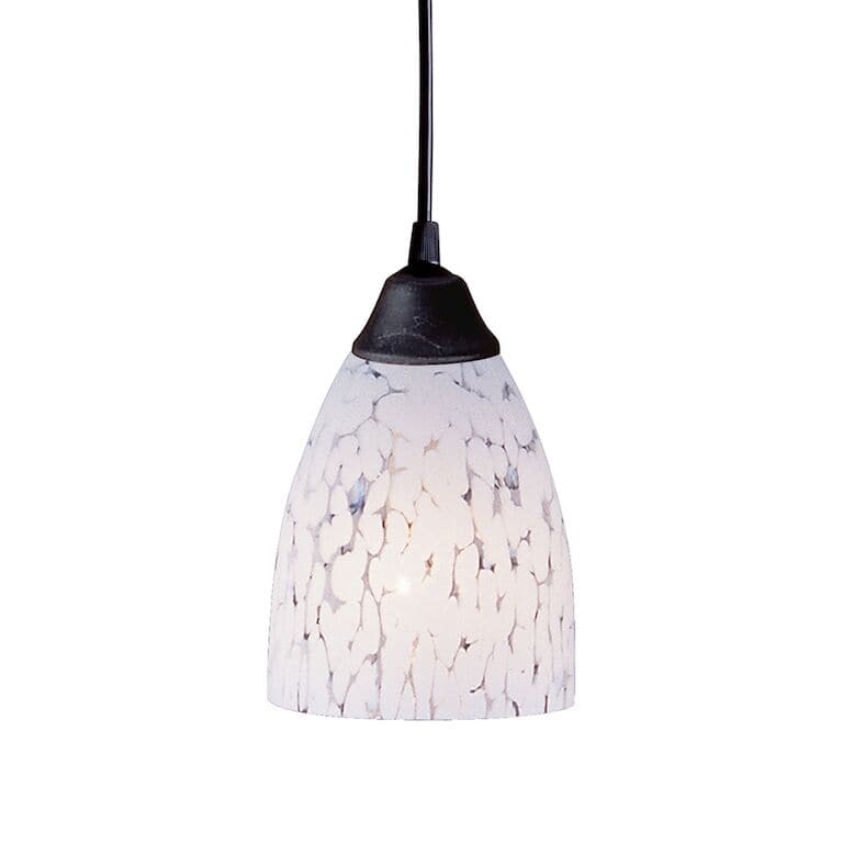 Classico 5'' Wide 1 - Light Pendant-Elk Home-ELK-406-1SW-PendantsNon LED-Dark Rust with Snow White Glass-3-France and Son