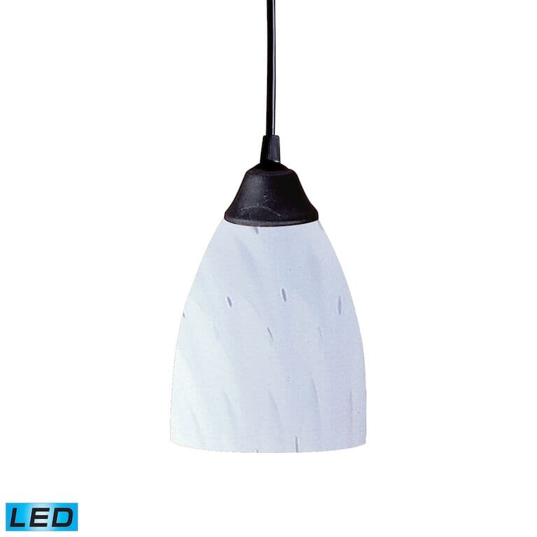 Classico 5'' Wide 1 - Light Pendant-Elk Home-ELK-406-1WH-LED-PendantsWith LED-Dark Rust with LED - Simple White Glass-10-France and Son