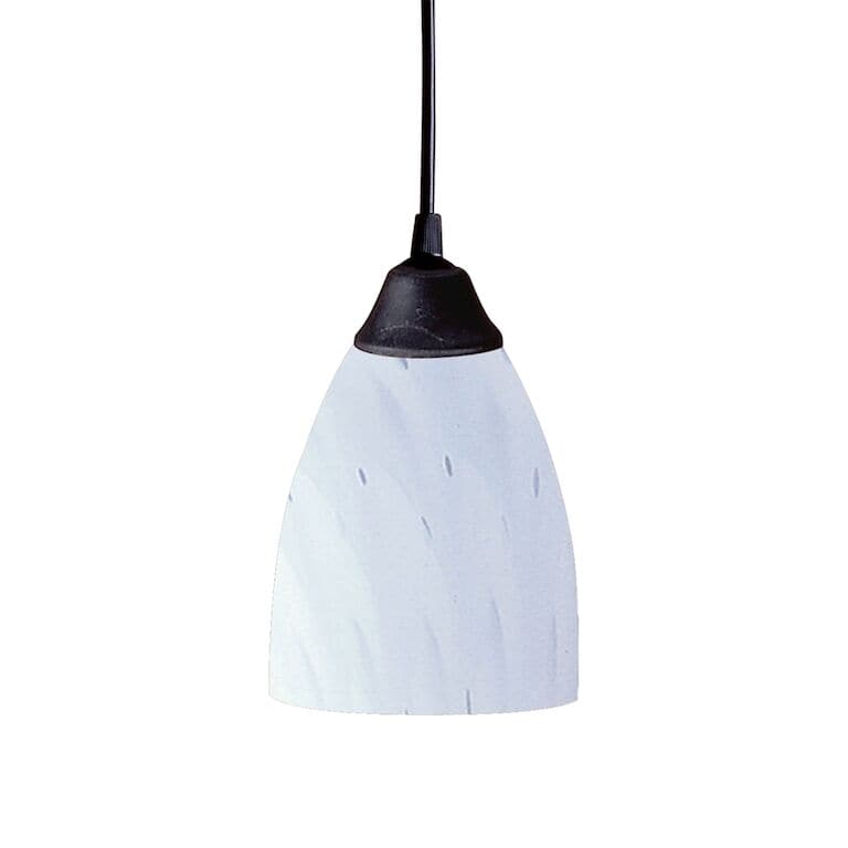 Classico 5'' Wide 1 - Light Pendant-Elk Home-ELK-406-1WH-PendantsNon LED-Dark Rust with Simple White Glass-4-France and Son
