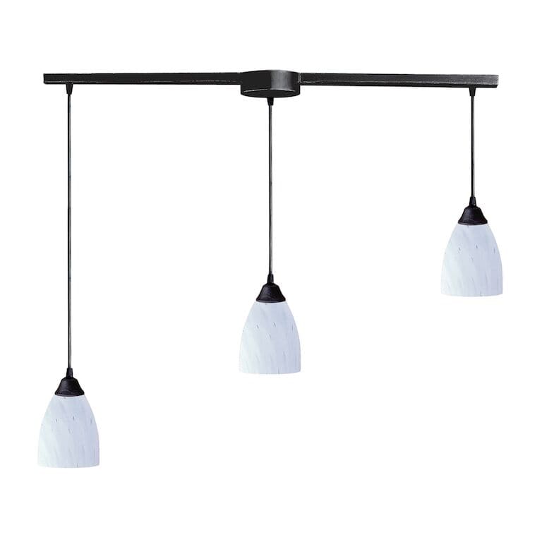 Classico 36'' Wide 3 - Light Pendant-Elk Home-ELK-406-3L-WH-PendantsDark Rust with Simple White Glass-3-France and Son
