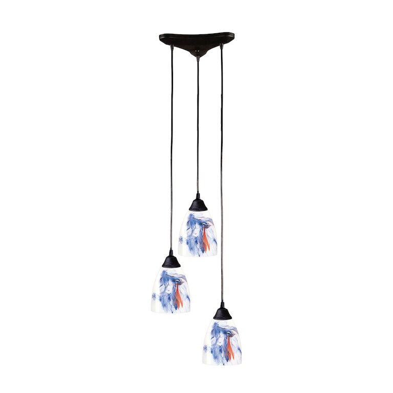 Classico 10'' Wide 3-Light Pendant-Elk Home-ELK-406-3MT-PendantsDark Rust with Mountain Glass-2-France and Son