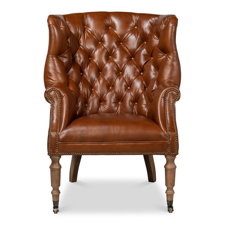 Welsh Leather Chair Vintage Havana Cigar