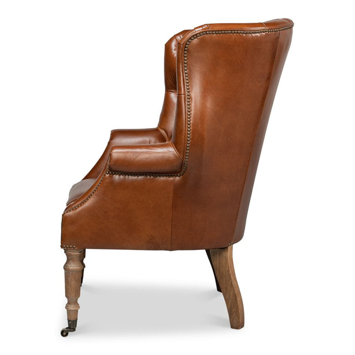 Welsh Leather Chair Vintage Havana Cigar