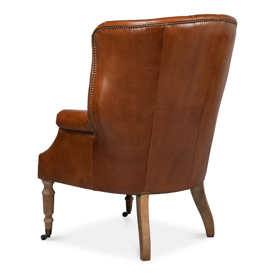 Welsh Leather Chair Vintage Havana Cigar