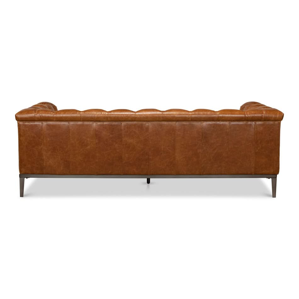 Cube Tufted Soa - Cuba Brown Leather