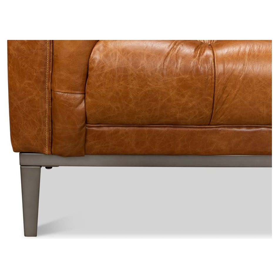 Cube Tufted Soa - Cuba Brown Leather