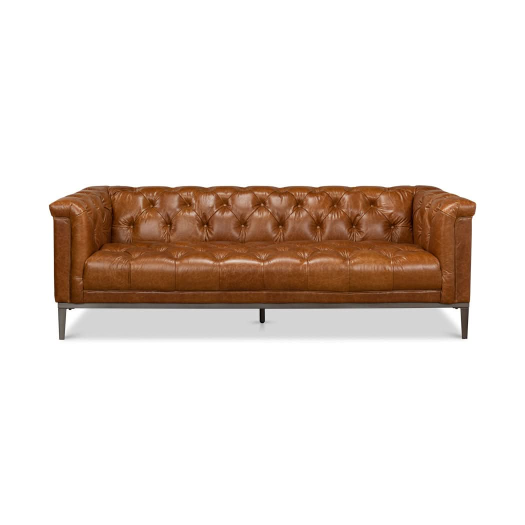 Cube Tufted Soa - Cuba Brown Leather