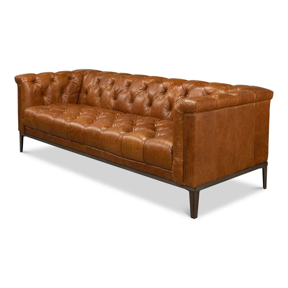 Cube Tufted Soa - Cuba Brown Leather