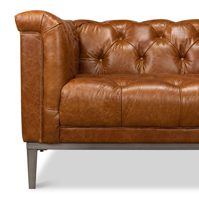 Cube Tufted Soa - Cuba Brown Leather