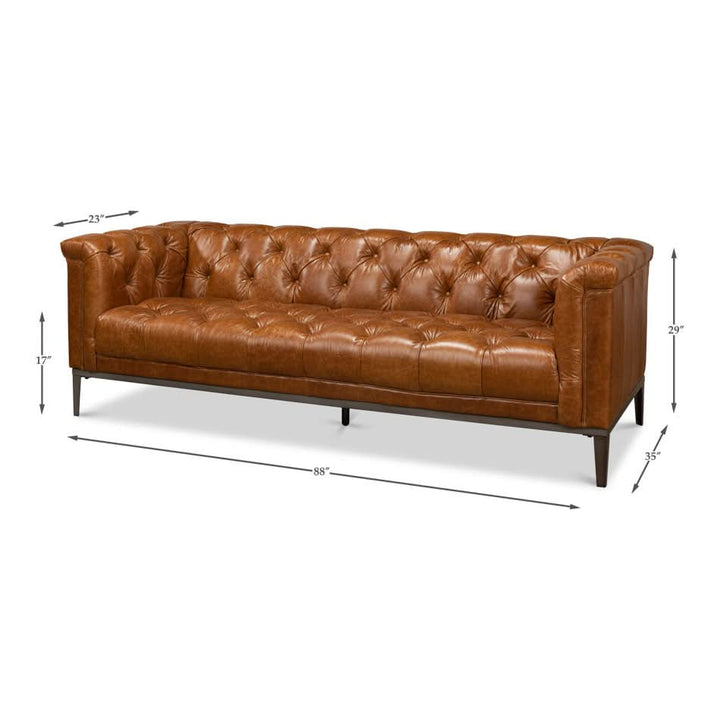 Cube Tufted Soa - Cuba Brown Leather