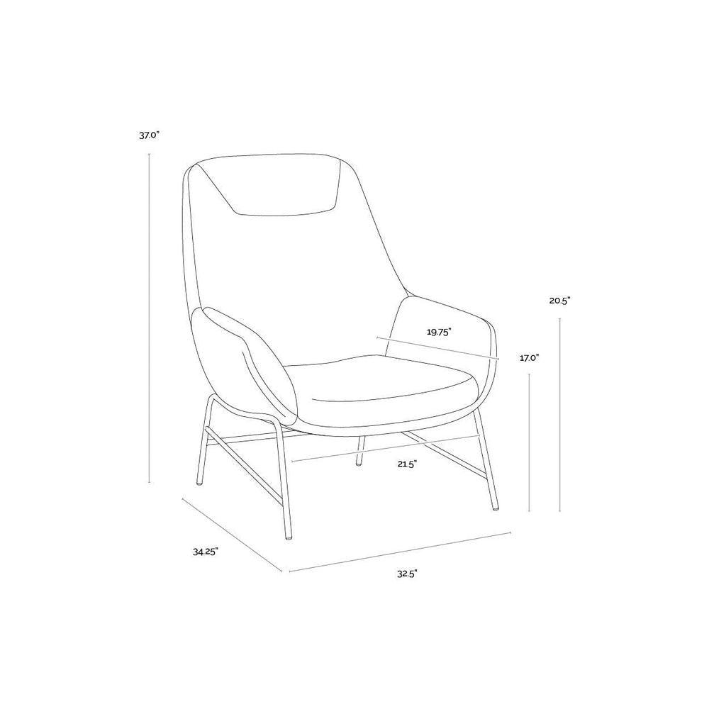 Lucier Lounge Chair - Belfast Heather Grey / Bravo Ash
