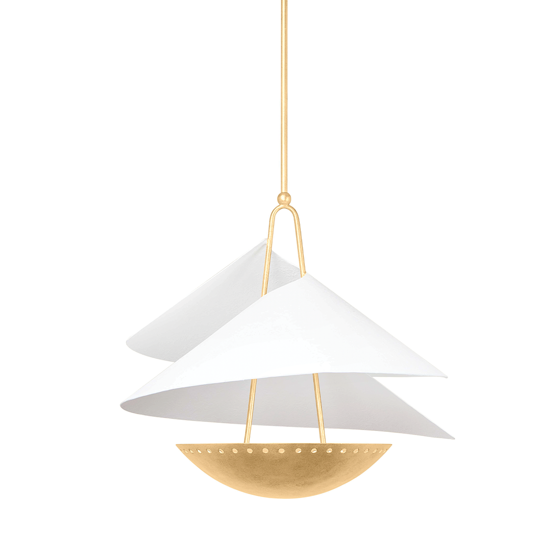 Carini Pendant - Vintage Gold Leaf/Gesso White 3 Lights