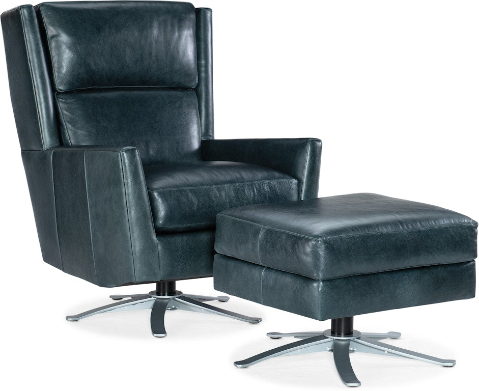 Roden Swivel Tub Chair-Bradington Young-BradingtonYoung-411-25SW-906700-45-Lounge ChairsBlue-2-France and Son