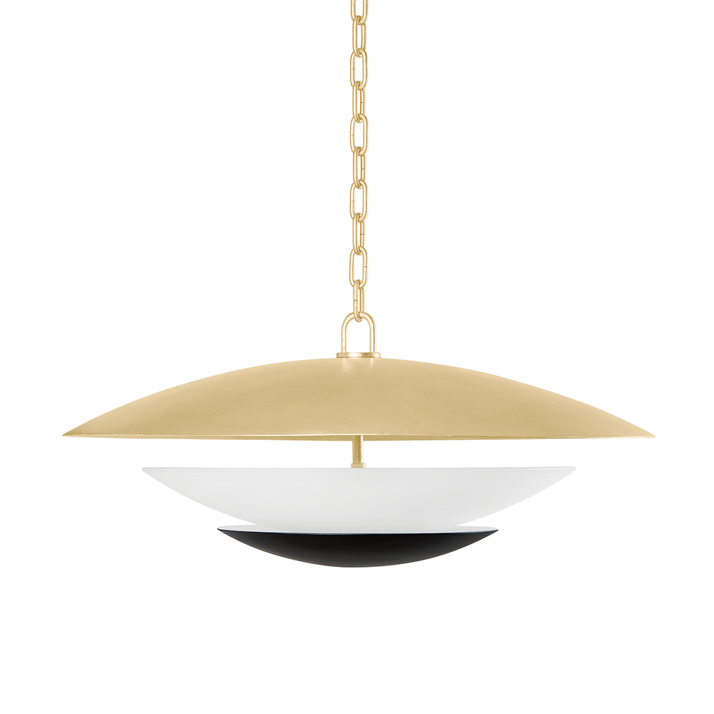 Chandeliers Adara Chandelier - Vintage Gold Leaf And Soft Black 4 Lights
