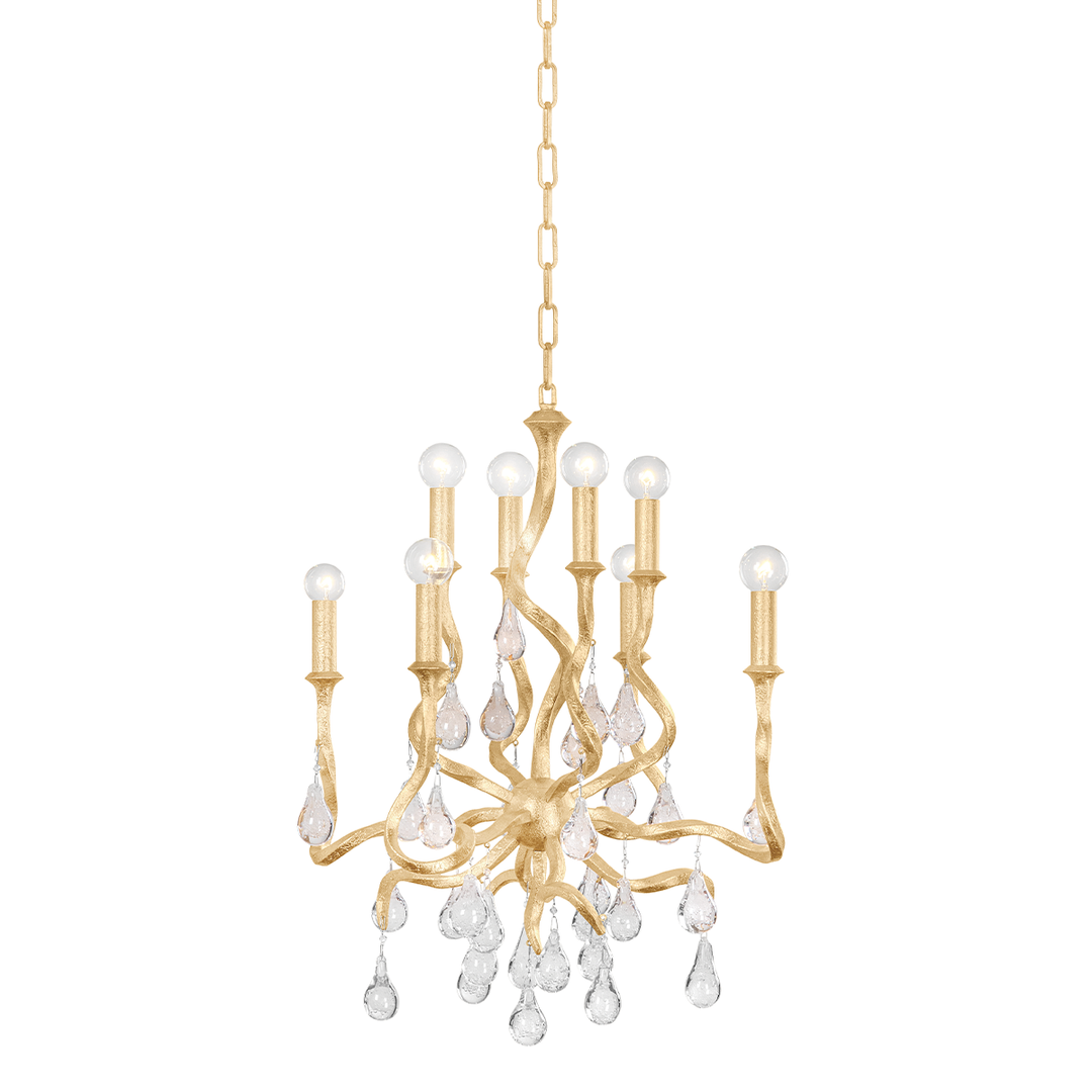 Aveline Chandelier - Gold Leaf 8 Lights