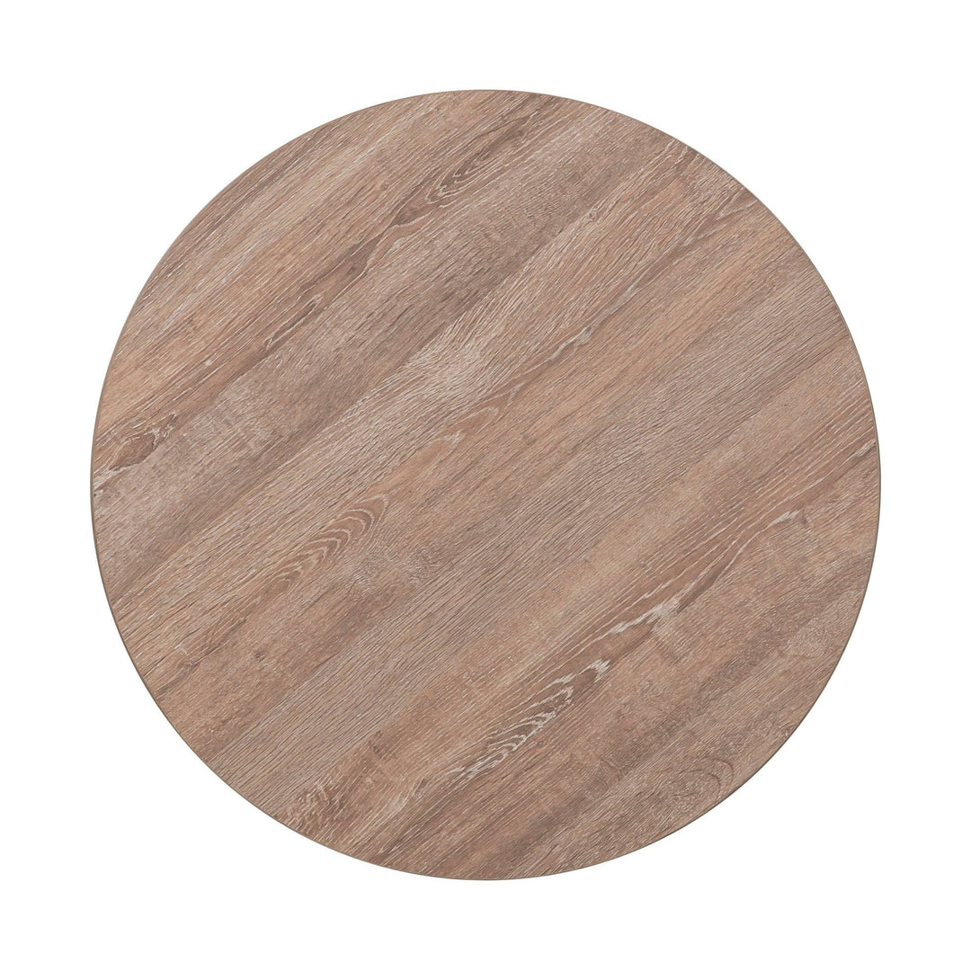 La Jolla Round End Table - Scrubbed Oak - High Pressured Laminate with solid wood