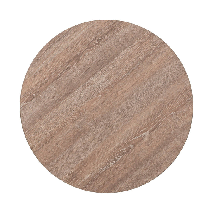 La Jolla Round End Table - Scrubbed Oak - High Pressured Laminate with solid wood