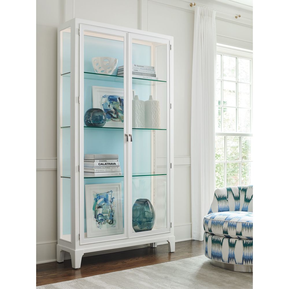 Cabinets & Curios Lakeshore Curio Sky Blue Back Panel - Alabaster