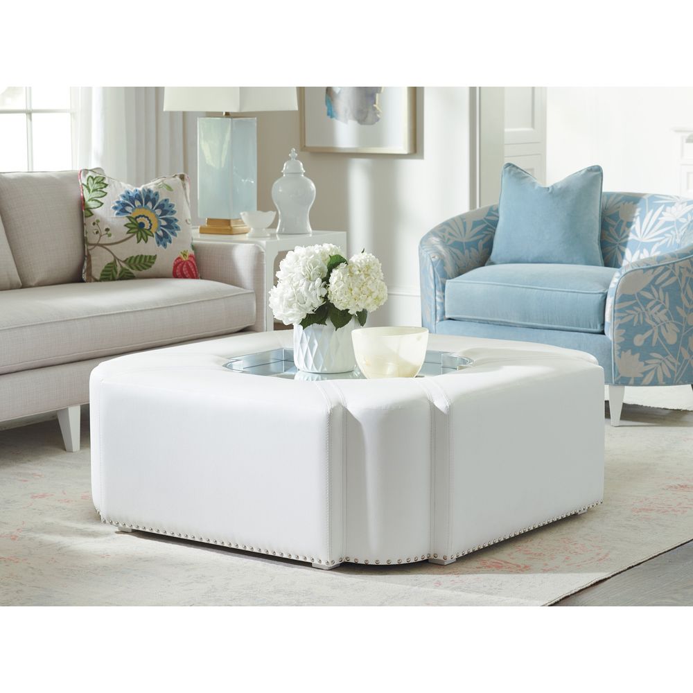 Coffee Tables Clarendon Upholstered Cocktail Table - Alabaster