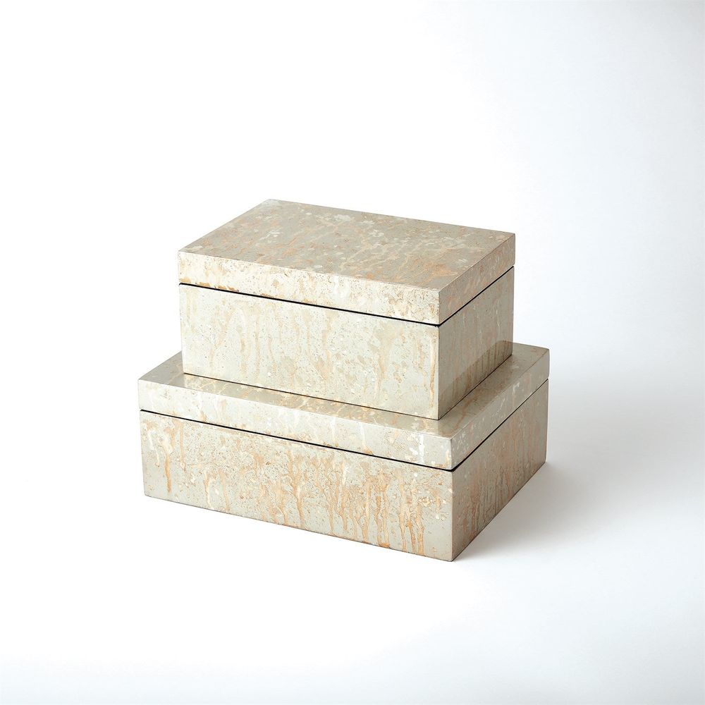 Boxes Champagne Silver Leaf Box-Sm