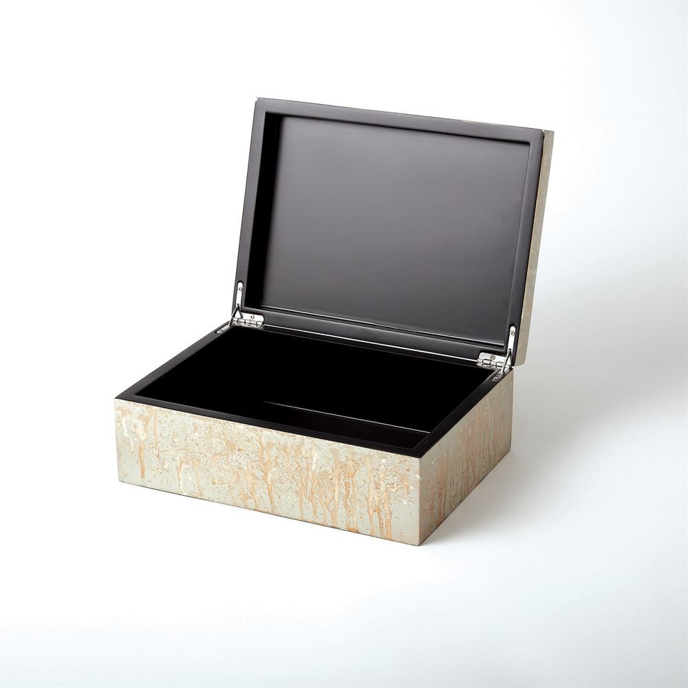 Boxes Champagne Silver Leaf Box-Sm