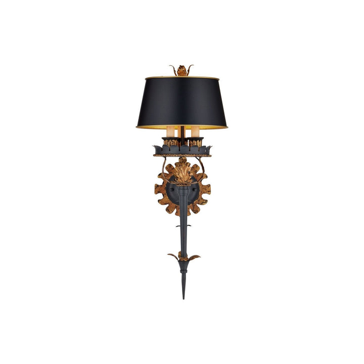 The Duke Gold Wall Sconce, Black Shade