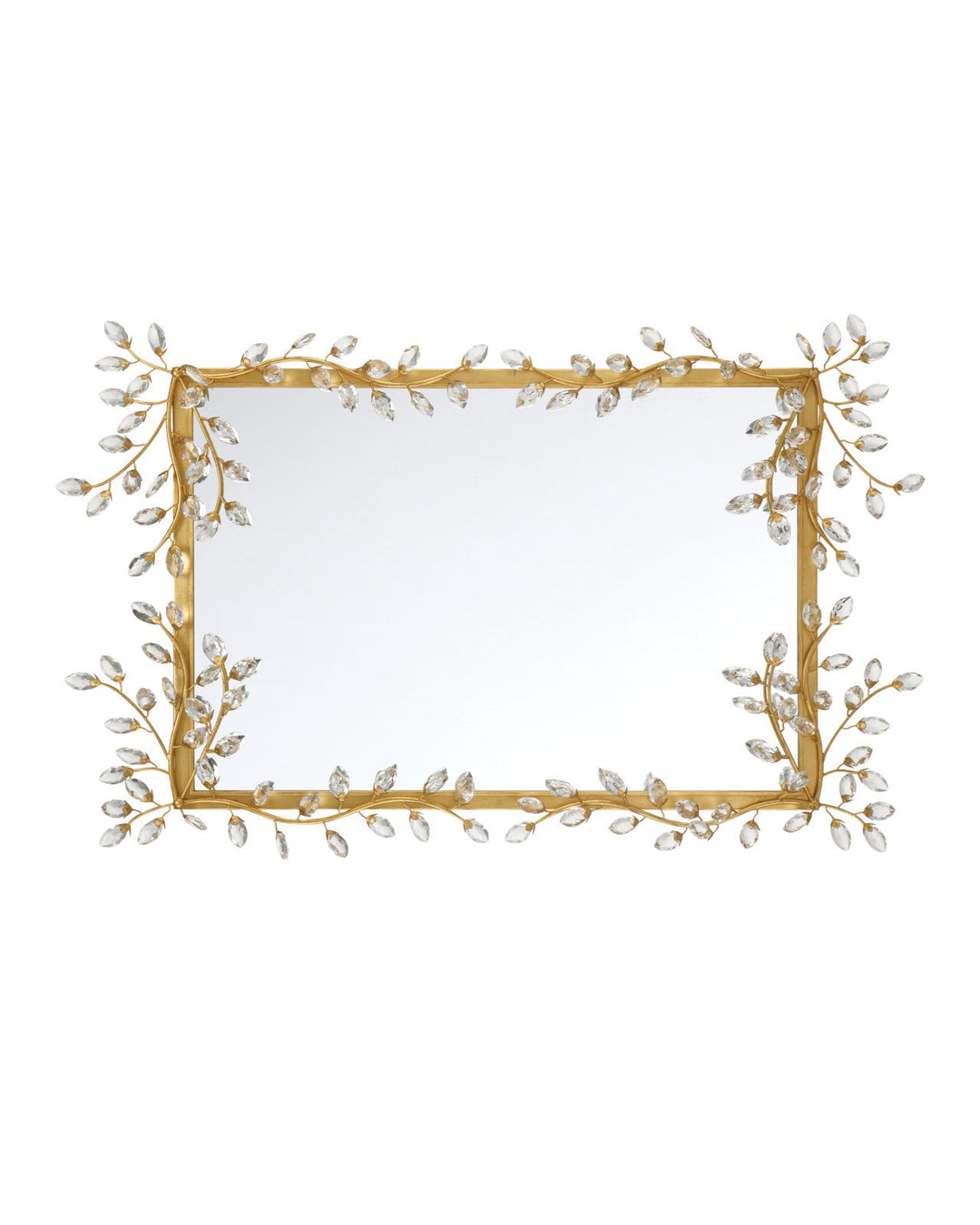Wall Mirrors Forget-Me-Not Gold Rectangular Mirror