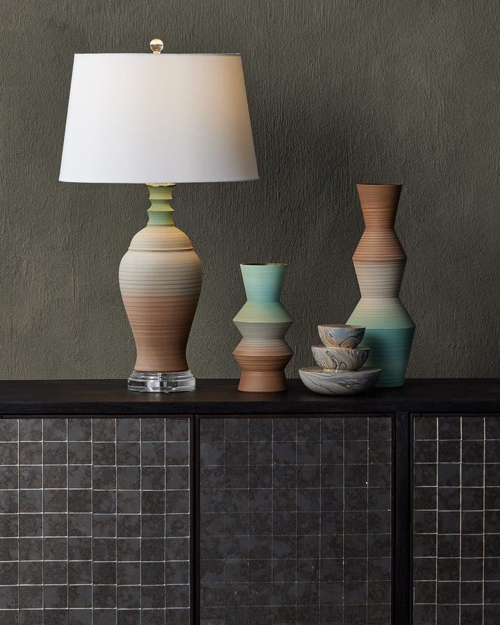 Table Lamps Happy 80's Brown & Pale Blue Table Lamp