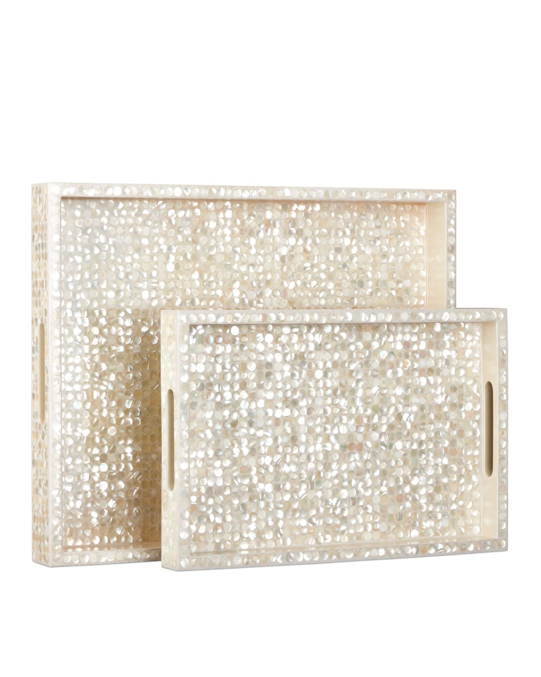 Serveware: Trays Gerri Dot Mother of Pearl Tray Set of 2