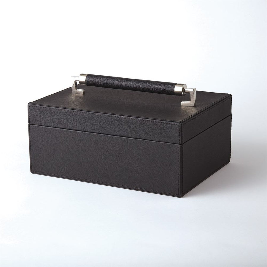 Boxes Wrapped Leather Handle Box-Black