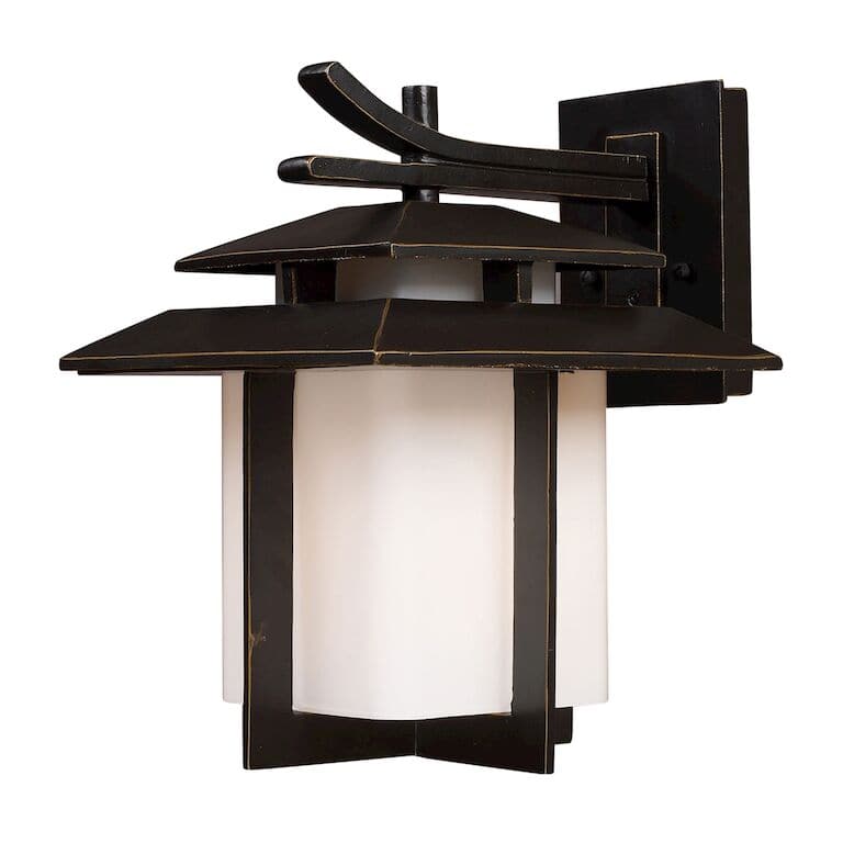 Kanso 13'' High 1-Light Outdoor Sconce - Aged Bronze-Elk Home-ELK-42171/1-Lighting AccessoriesNon LED-1-France and Son