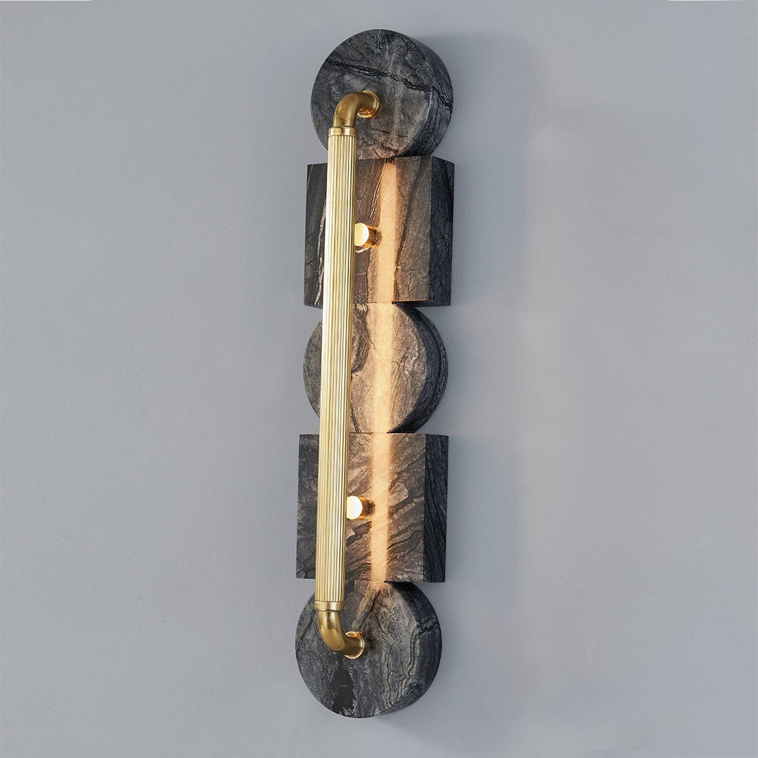 Sena Wall Sconce - Vintage Brass 5in Width 32.5in Height