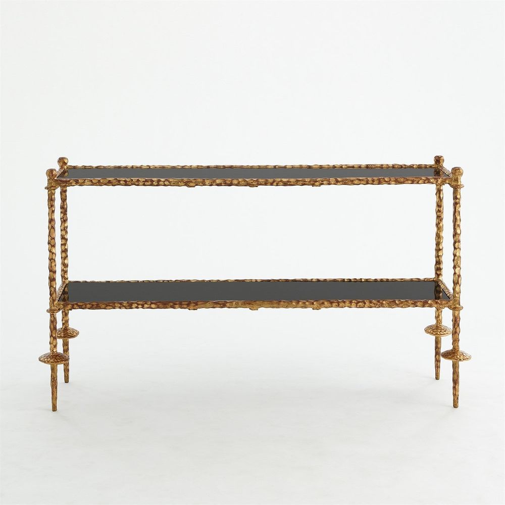 Gold Chiseled Console-Black Granite
