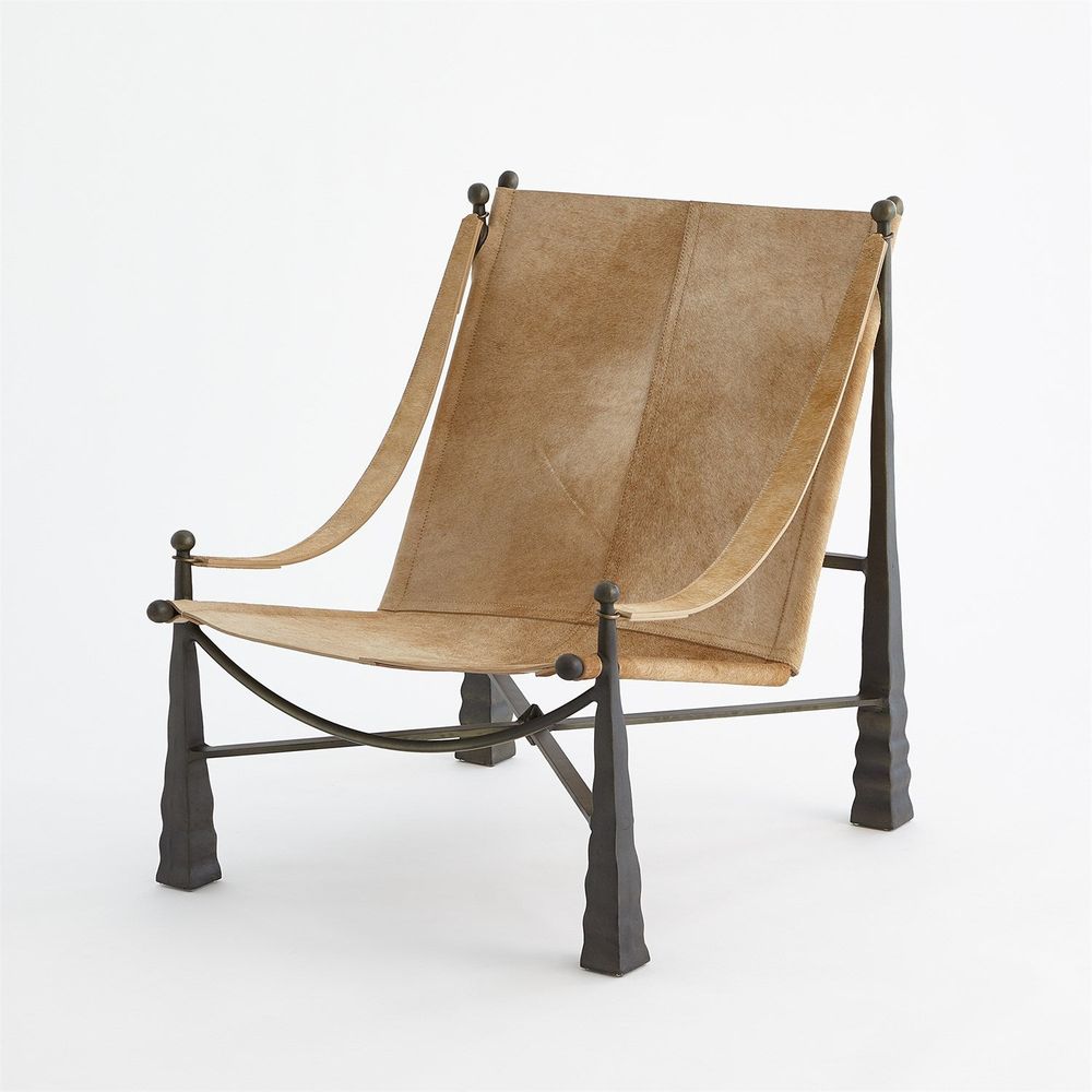 Lounge Chairs Cognac Hide Sling Lounge Chair + Ottoman