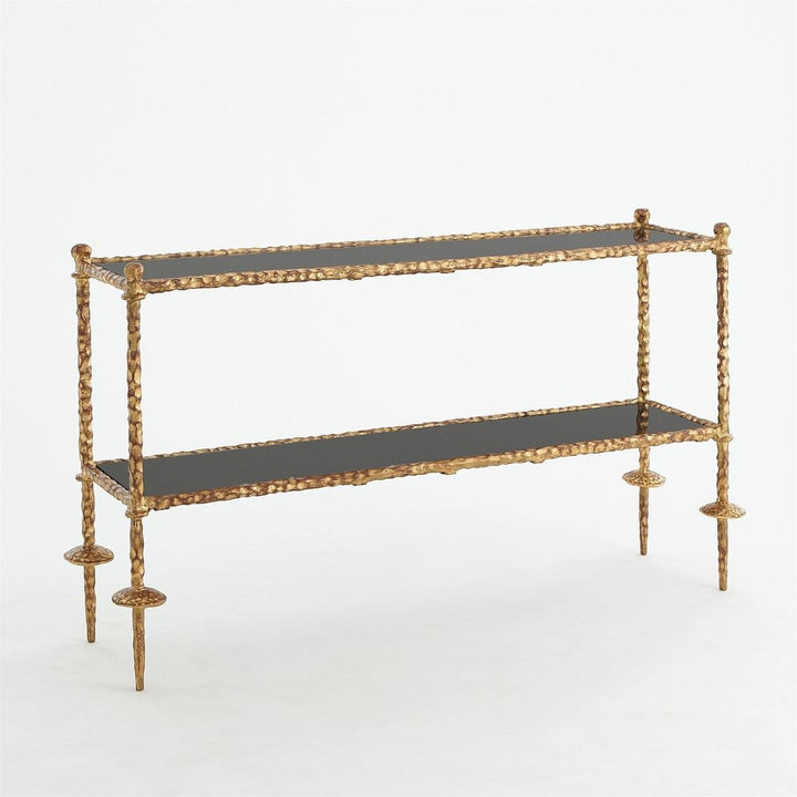 Console Tables Gold Chiseled Console-Black Granite