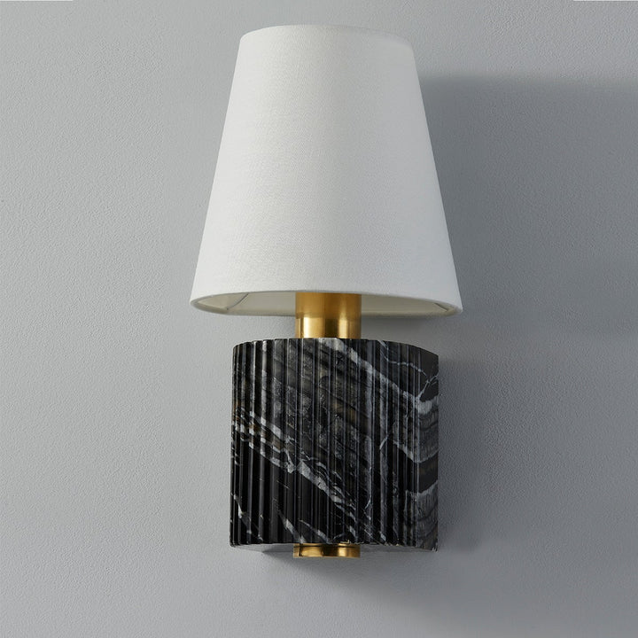 Aden Wall Sconce - Vintage Brass 8in Black