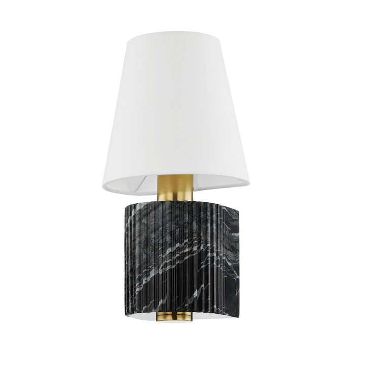 Aden Wall Sconce - Vintage Brass 8in Black