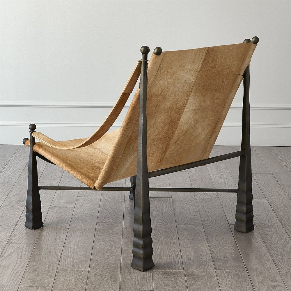 Lounge Chairs Cognac Hide Sling Lounge Chair + Ottoman