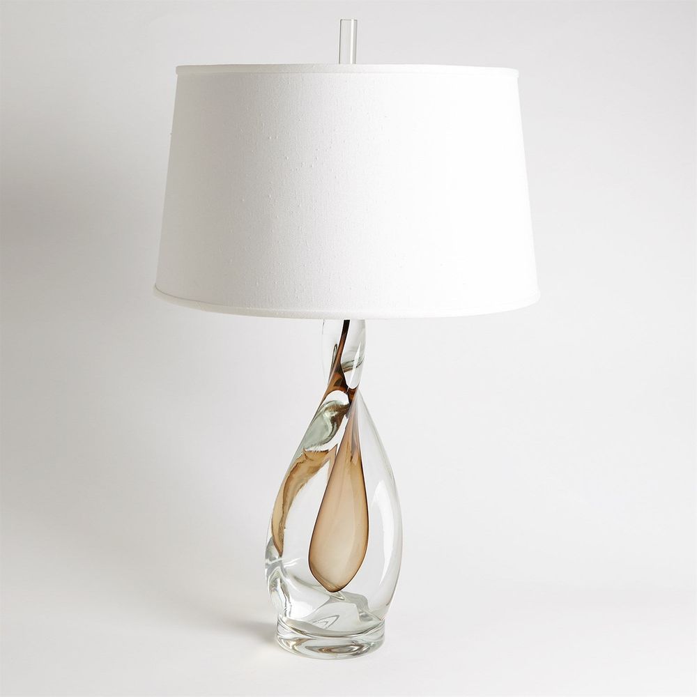 Table Lamps Amber Twist Lamp w/Silk Shade