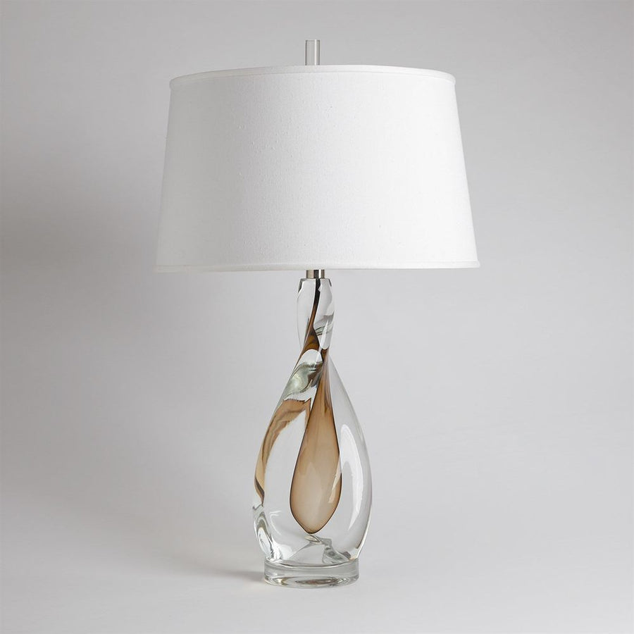 Table Lamps Amber Twist Lamp w/Silk Shade