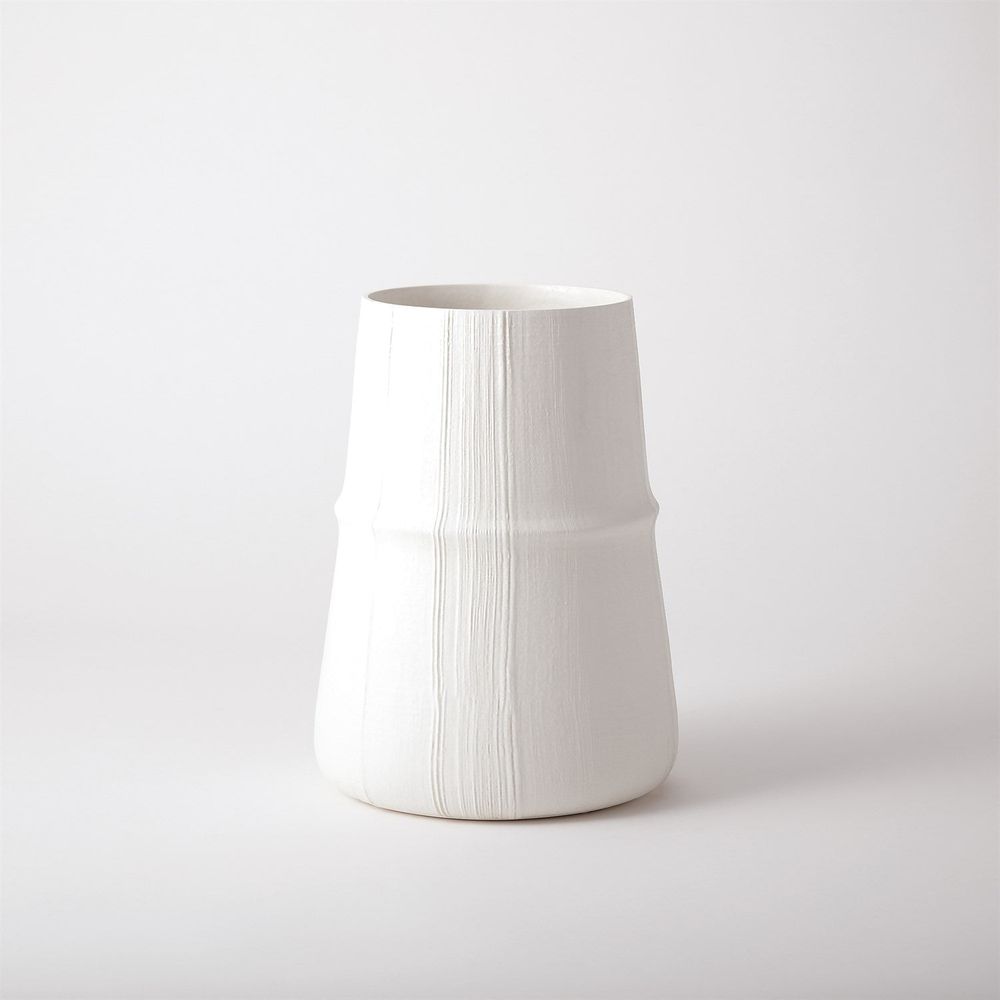 Linen Vase-Soft White-Med