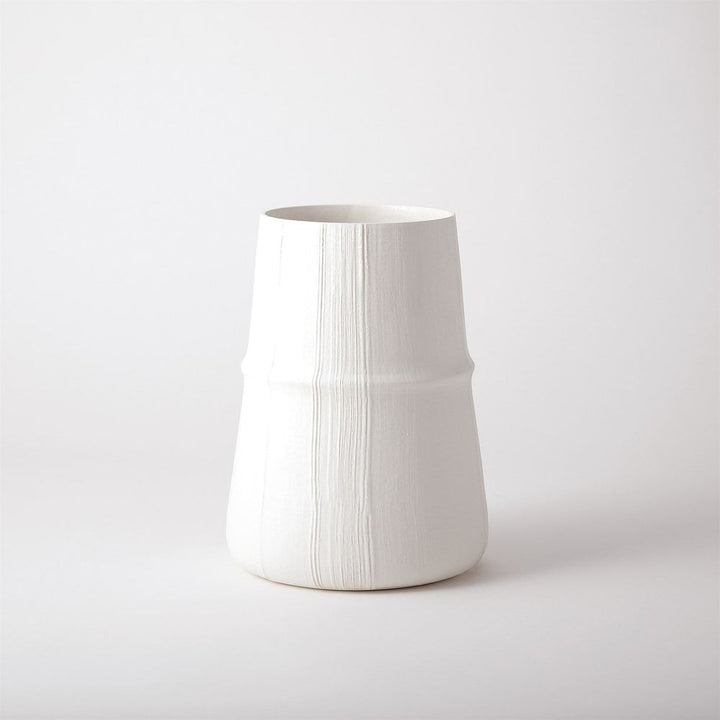 Linen Vase-Soft White-Med