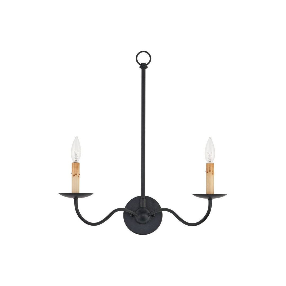 Saxon Double-Light Black Wall Sconce