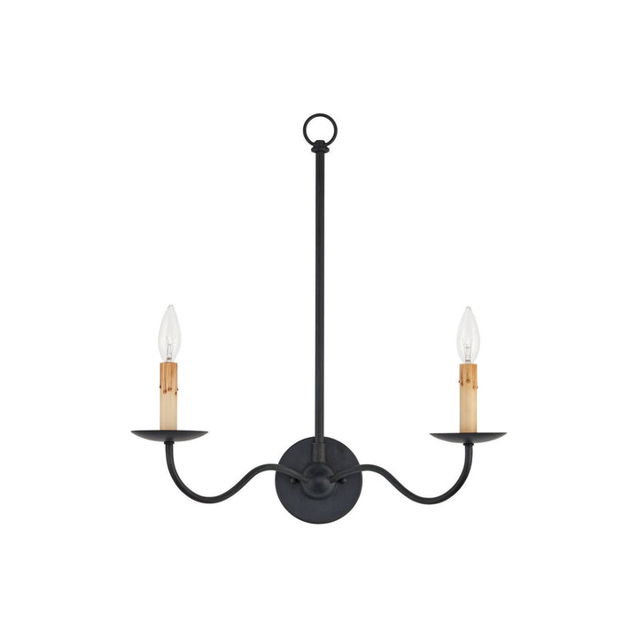 Saxon Double-Light Black Wall Sconce